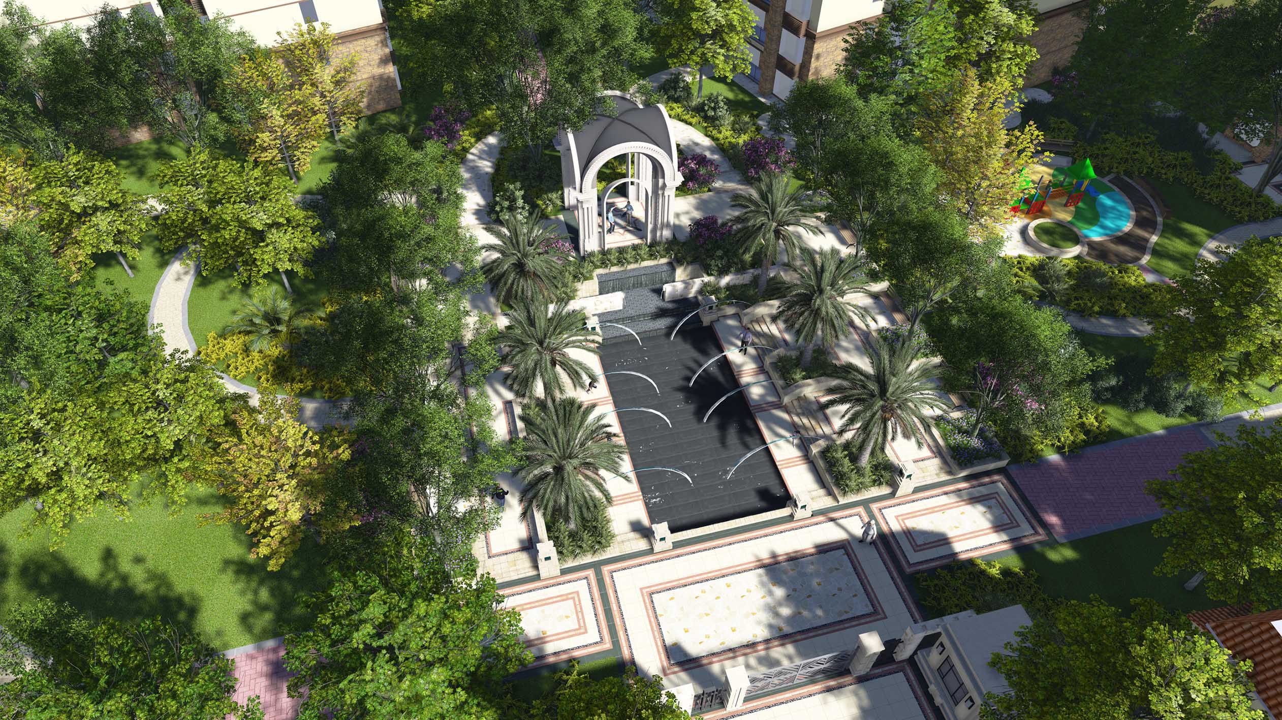 游泳池區(qū)植物配置